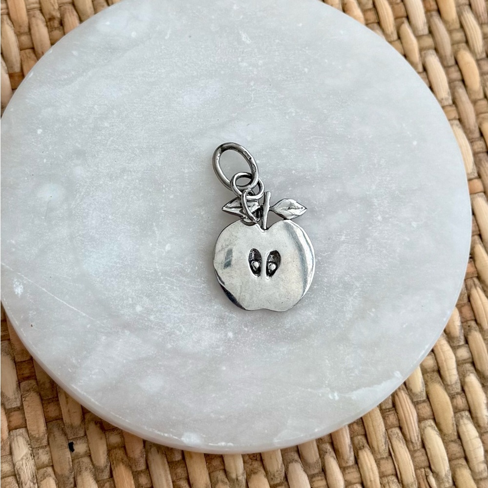 Vintage Manfredi Signed Sterling Silver Apple Charm Pendant